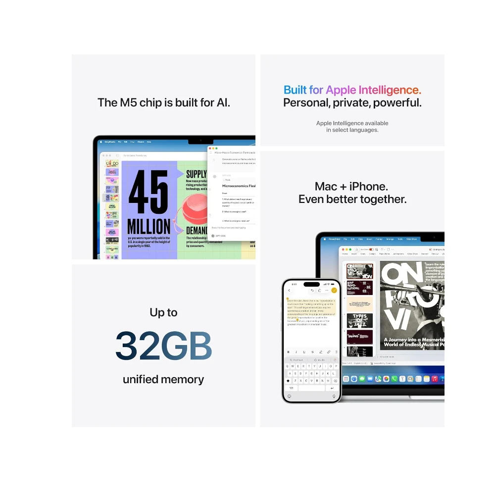 Apple 2026 MacBook Air 15-inch Laptop with M5 chip: AI and Apple Intelligence, 15.3-inch Liquid Retina Display, 16GB Unified Memory,12MP Center Stage Camera — Image 5