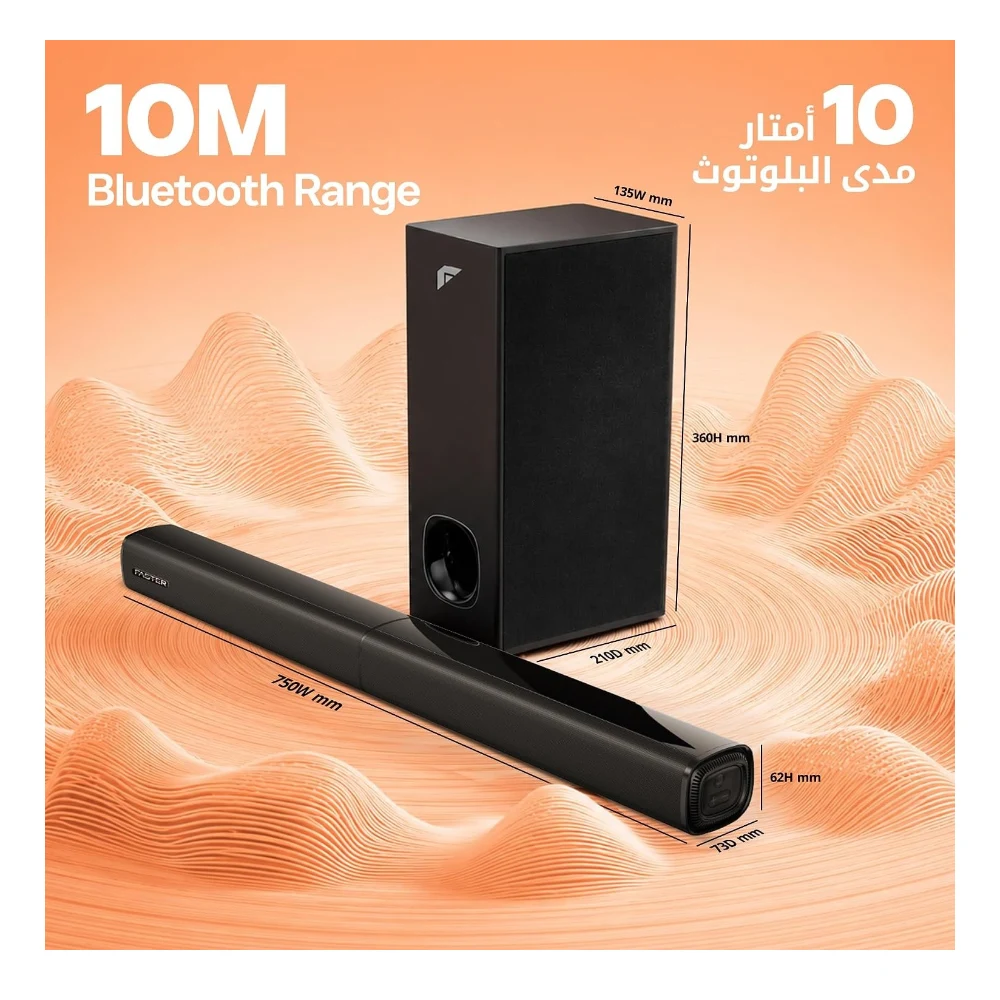 FASTER XB7000 Home Theater 2.1CH, Sound Bar with Subwoofer, 80W Output Black Theater System Wall Mounting, Deep Thrilling Bass. Bluetooth, HDMI(ARC), Optical, AUX, USB for TV, PC with Remote — Image 7
