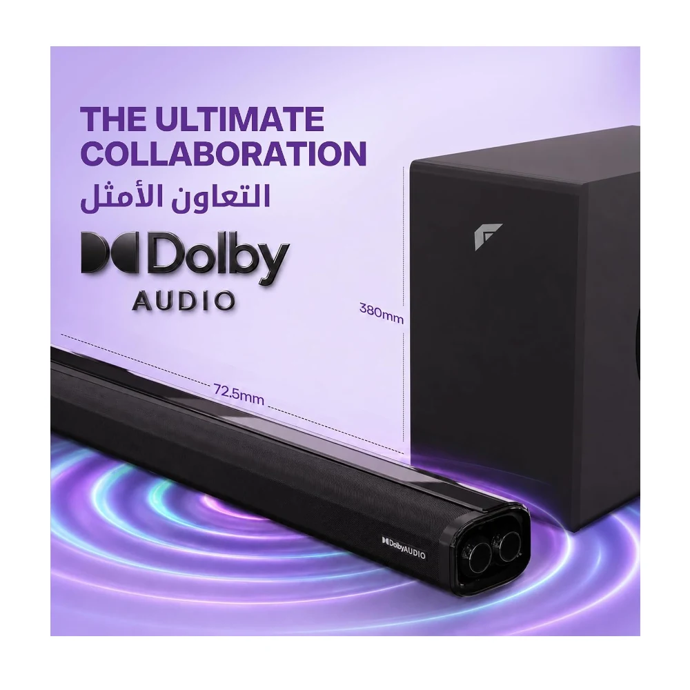 FASTER T2000W Theater Pro Sound Bar Speaker, 2.1CH Dolby 160W Audio, BT 5.0 — Image 2