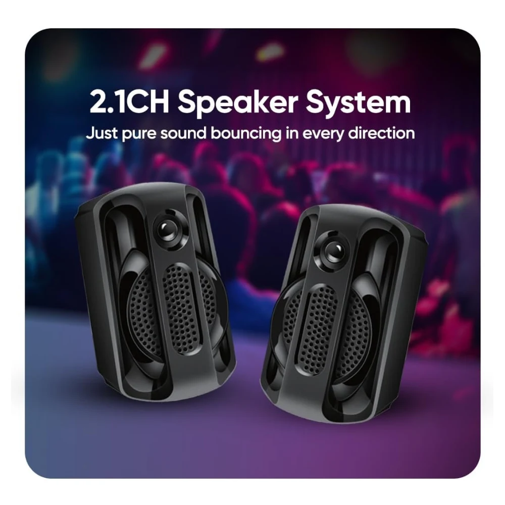 Faster E29 Bluetooth 5.4 Multimedia Speakers, 2.1 Channel Sound System with 45W Subwoofer, RGB Lights, USB, SD Card, AUX, FM, Remote Control, Home Audio, PC Speakers for Entertainment and Gaming — Image 4