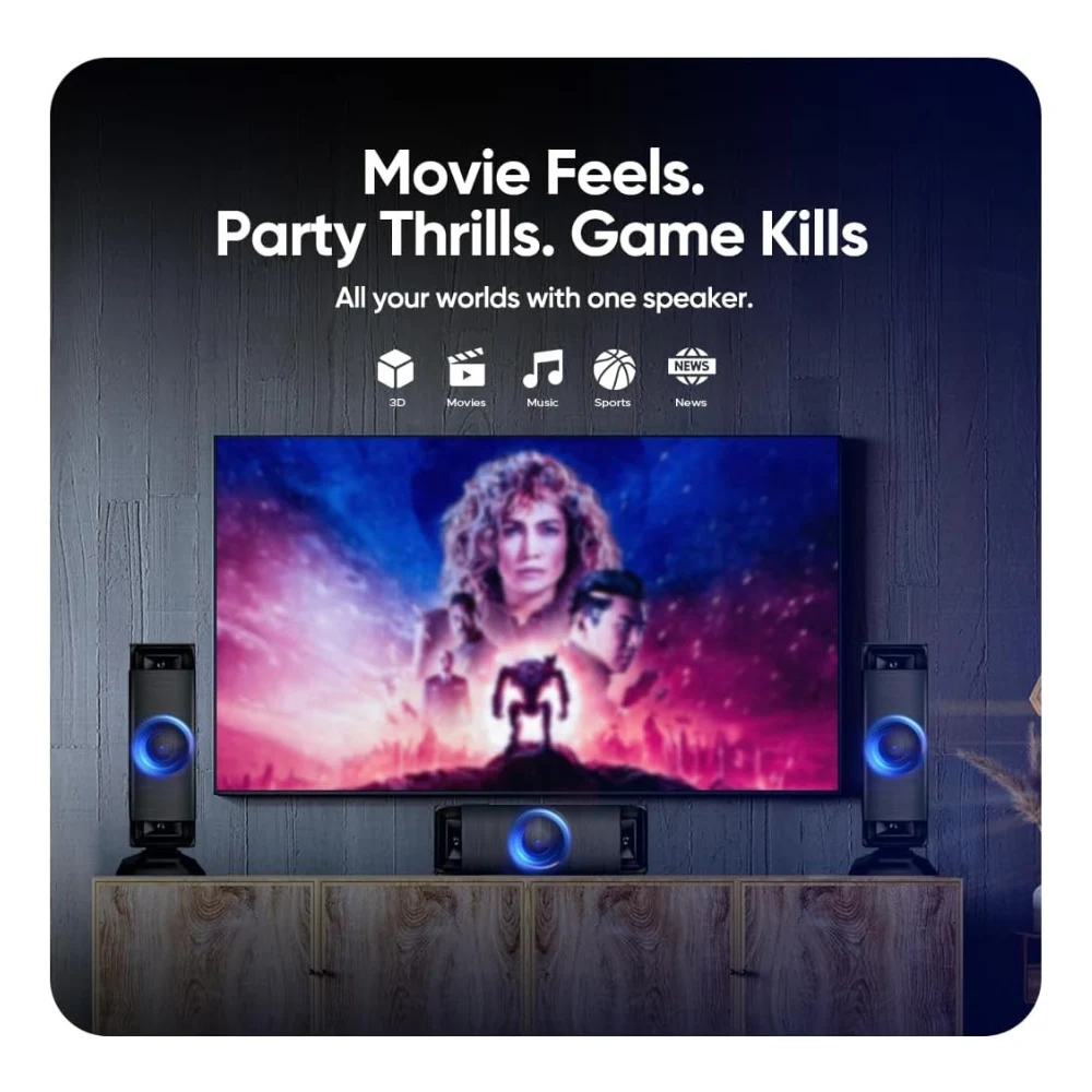 Faster E50 3.1 Channel Speaker System with 70W Subwoofer, Bluetooth 5.4, USB, AUX, SD Card, FM, Remote Control, LED Display, Home Theatre Audio, Multimedia Speakers for Music, Movies and Gaming — Image 4