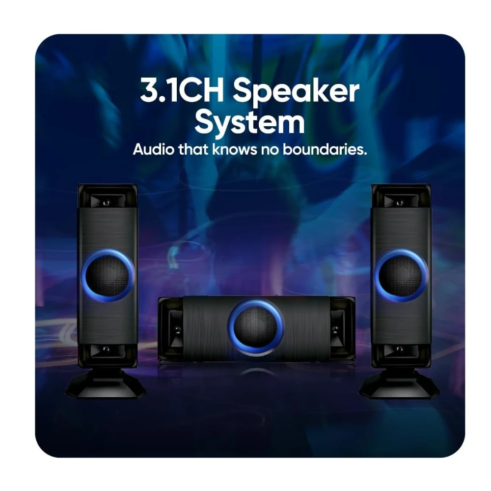 Faster E50 3.1 Channel Speaker System with 70W Subwoofer, Bluetooth 5.4, USB, AUX, SD Card, FM, Remote Control, LED Display, Home Theatre Audio, Multimedia Speakers for Music, Movies and Gaming — Image 5