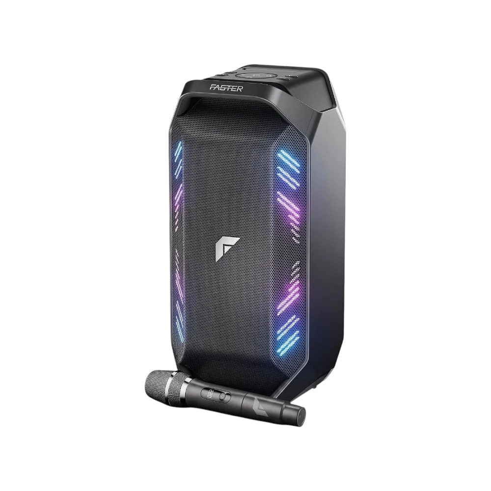 FASTER X450 Bluetooth Speaker 90W RMS, Portable Wireless Speaker with Dual 6.5-Inch Woofers, 7000mAh Battery, 7 Hours Playtime, TWS Pairing, USB Playback, FM Radio & AUX Input