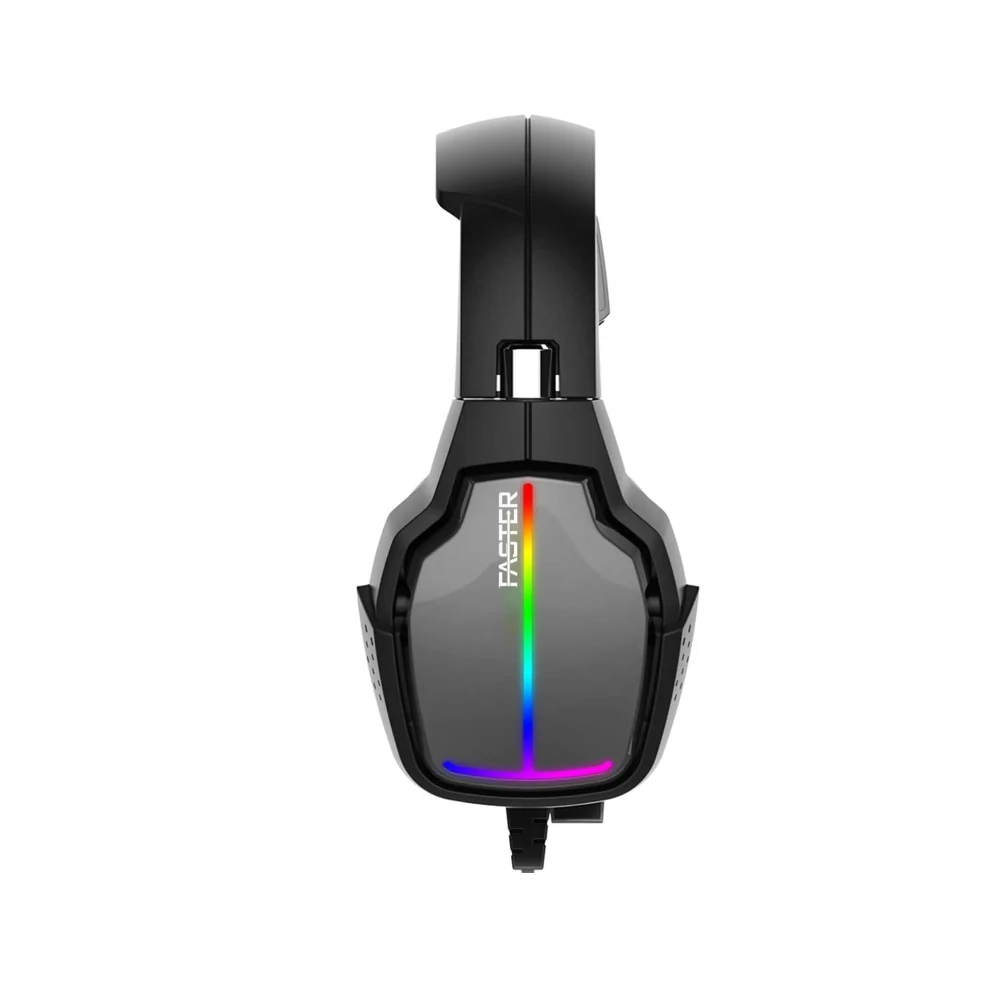 Faster BG400 Gaming Headset - Noise Reduction Over Ear Headphones with Microphone - Wired Gaming Headphones 3.5mm & USB - Surround Sound RGB LED Lighting - PC Laptop Console Gamer Headset — Image 3