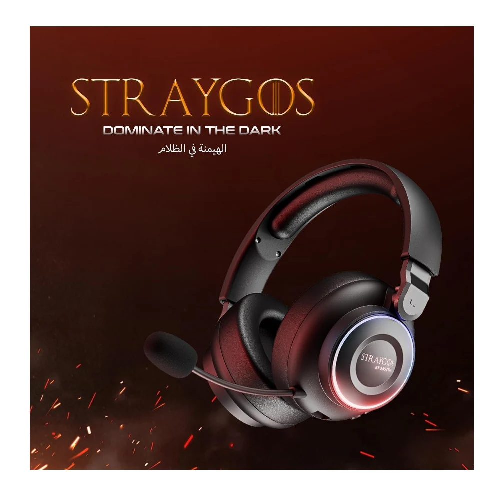 FASTER BG600 STRAYGOS Wireless Gaming Headset - Tri Mode 2.4GHz/Bluetooth/Wired, Ultra Low Latency, 50mm Drivers, ENC Noise-Canceling Mic, RGB Lights, 10H Playtime, Over-Ear for PS5/PS4/PC/Xbox/Switch — Image 4