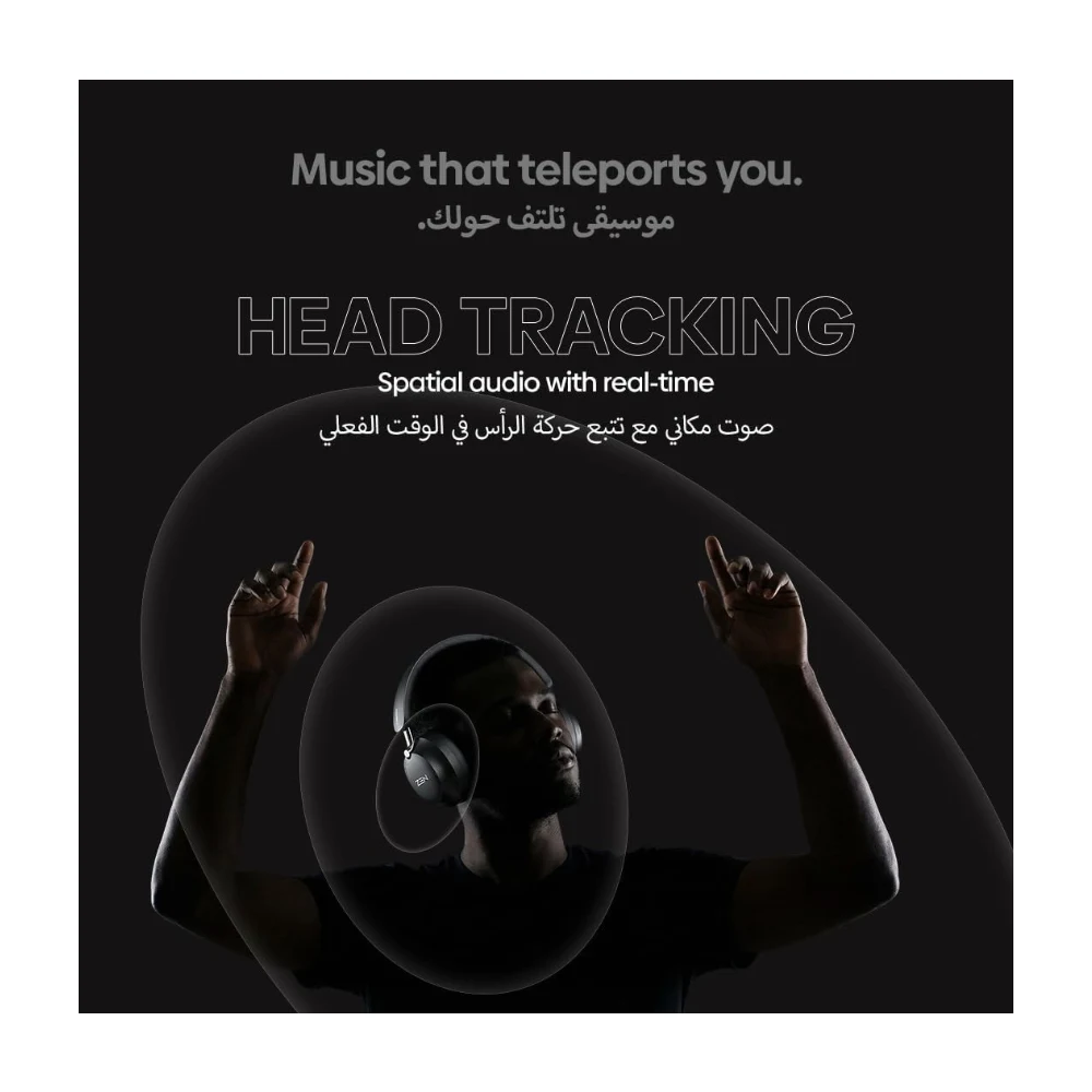 FASTER ZEN-100 Hybrid ANC Wireless Headphones, Bluetooth 6.0+EDR, 15m Range, 50H Playtime, 40mm Drivers, Low Latency, Dual Mic ENC, Spatial Audio, Head Tracking, Type-C Charging Over-Ear Headset — Image 4