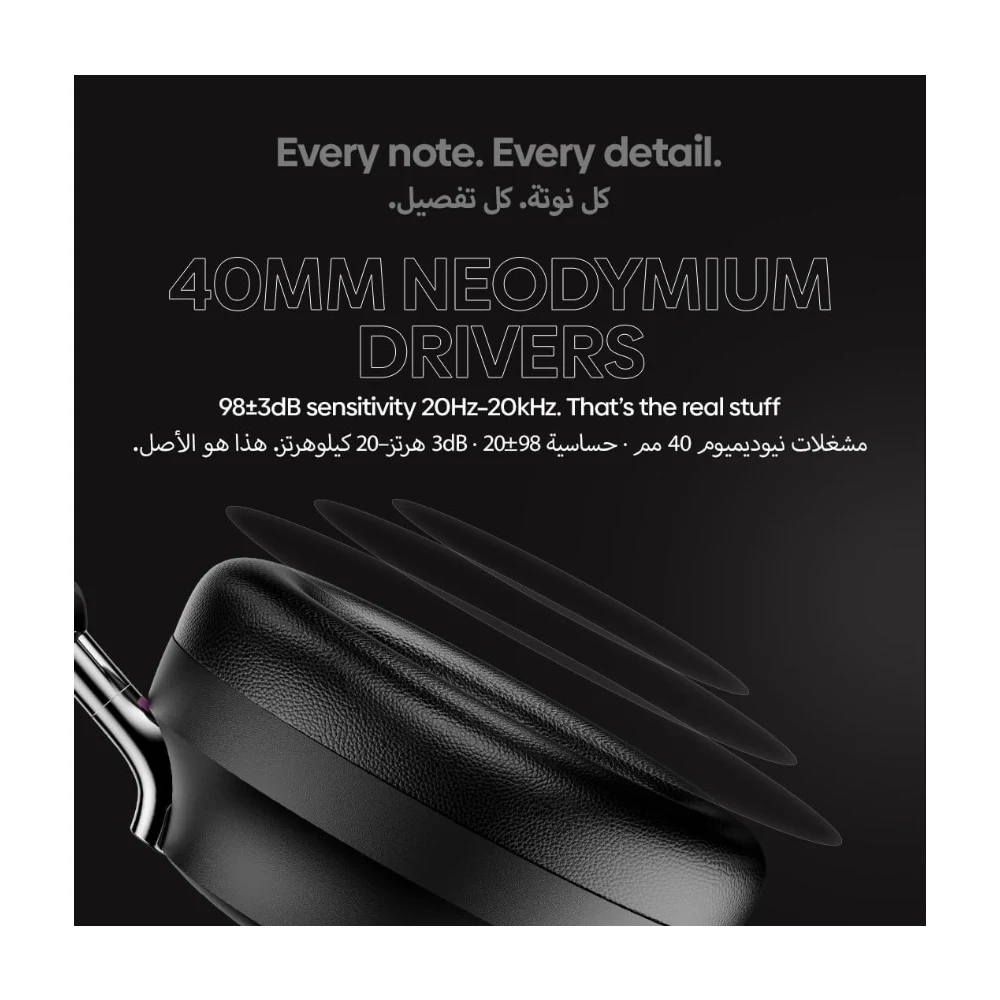 FASTER ZEN-100 Hybrid ANC Wireless Headphones, Bluetooth 6.0+EDR, 15m Range, 50H Playtime, 40mm Drivers, Low Latency, Dual Mic ENC, Spatial Audio, Head Tracking, Type-C Charging Over-Ear Headset — Image 8