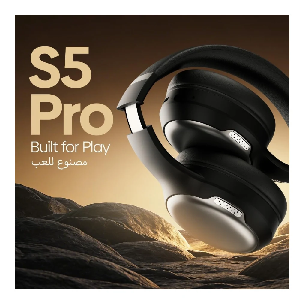 FASTER S5-Pro ANC+ENC Wireless Over-Ear Headphones, Bluetooth 6.0+EDR, Low Latency Music Gaming, 3EQ Sound, Voice Assistant, 40mm Drivers, 60H Playtime, Adjustable Headband — Image 2