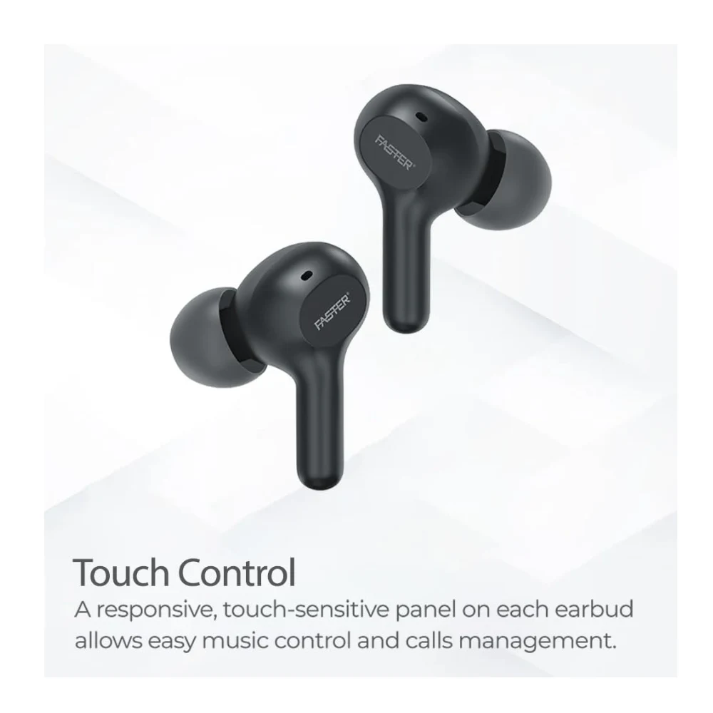 Faster S50 Stereo Wireless Earbuds Bluetooth Earphones- Headphones Wireless with Active Voice Assistant 5-6 Hours Playtime IPX5 Sweat Proof and Splash Proof Bluetooth Headphones — Image 2