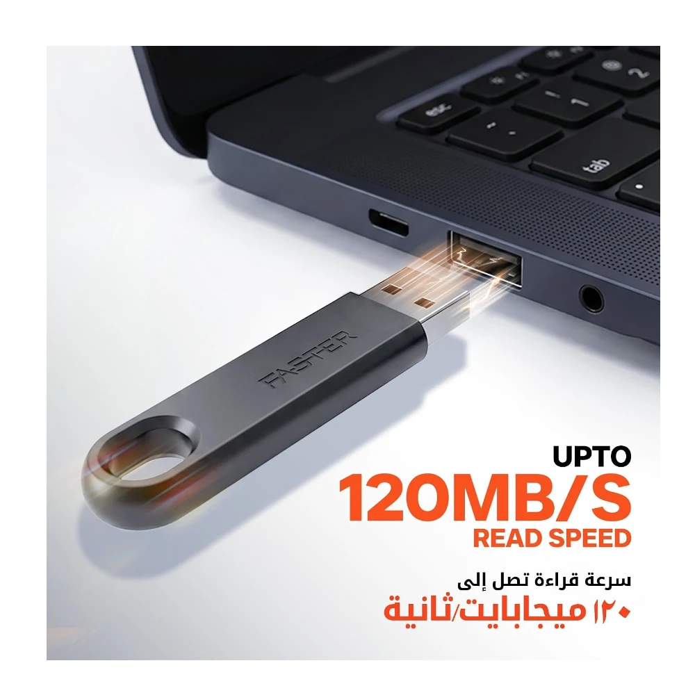 FASTER FU-11 USB-A Flash Drive Up to 120MB/s Read Speed Up to 40MB/s Write Speed, 3.2 Gen 1 Metal Thumb Drive For PS5, Xbox, Smart TV, Car Audio, Laptop, Windows, macOS, Linux