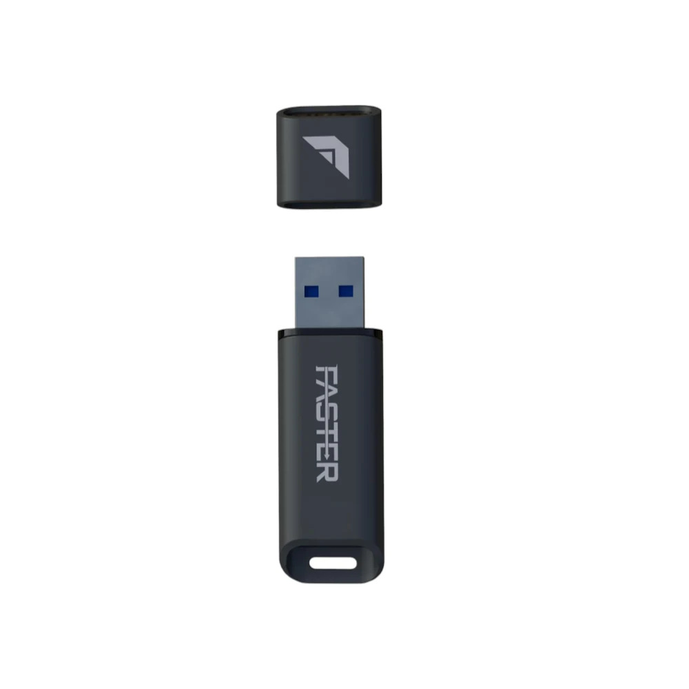 FASTER FU-218 USB Flash Drive USB 3.2 Gen 1 Memory Stick, Up to 120MB/s Read Speed, Compact USB-A Thumb Drive for Laptop, PC, Smart TV, Car Audio, Windows, macOS, Linux & Compatible Devices