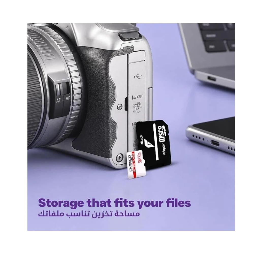 FASTER Ultra Flash MicroSDXC Memory Card with SD Adapter, Up to 90MB/s Read Speed, Supports 4K HD U3 V30 High-Speed Storage for Smartphones, Cameras, Tablets, DashCam & More — Image 4