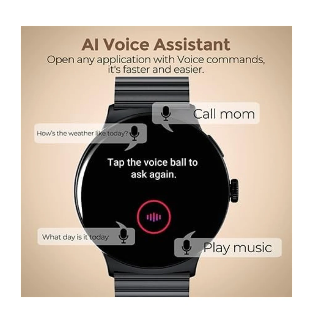 Faster Nerv Watch 4 Pro – 1.43-Inch AMOLED Display Smartwatch with 7-10 Days Battery, Premium Health and Fitness Tracking, Stylish Zinc Alloy Chain Locket, Smart Watch for Men and Women — Image 4