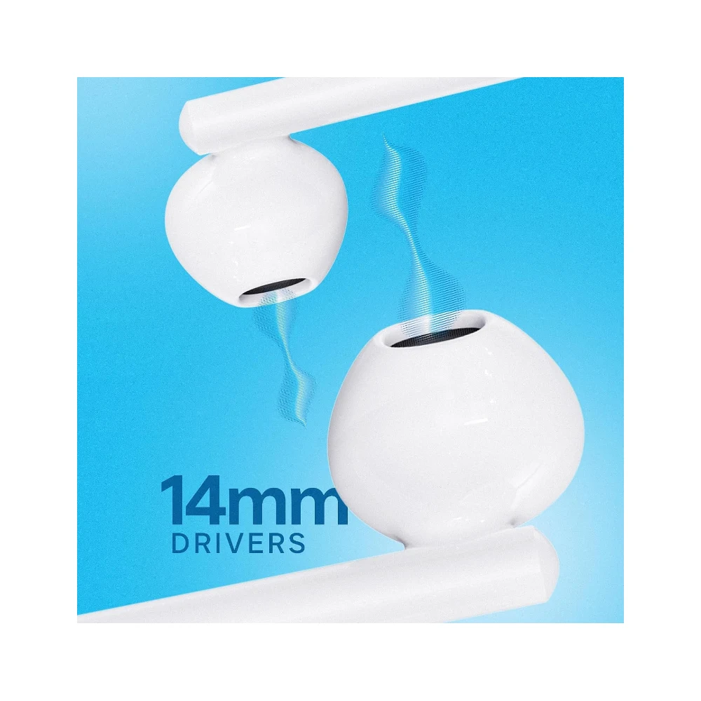 FASTER Type C Earphones SH-1C Frost, Wired Earphones with Microphone and Volume Control, 14mm Drivers, 1.2m Cable, 20Hz-20kHz Frequency Range, Compatible with iOS and Android Devices — Image 2