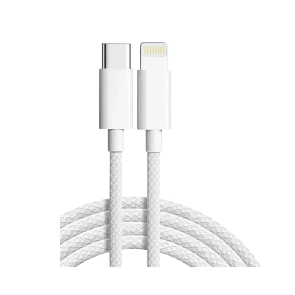 Super Fast Charging Type-C to Lightning Braided Cable, Fast Charging & Data Sync Cable, Compatible with iPhone 14/13/12/11/Pro/Max/X/XR/XS/8 / White