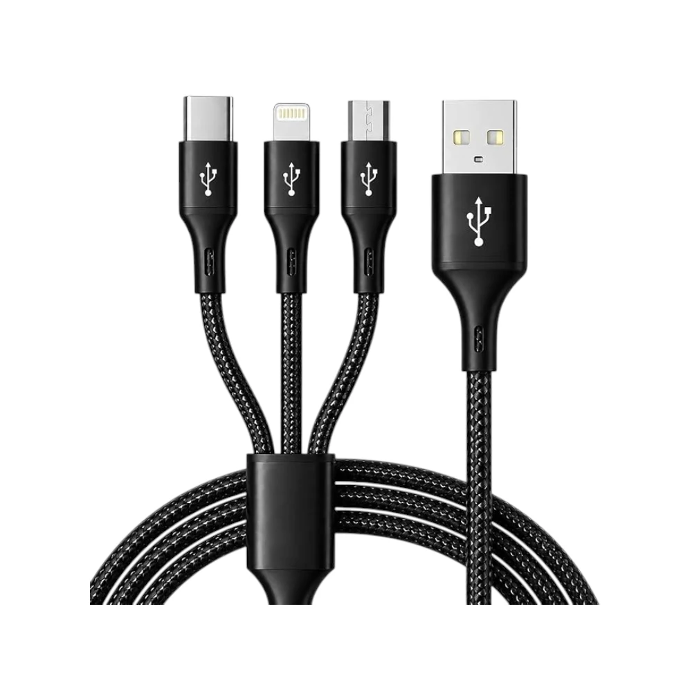 Fast Charging 3 In 1, USB-C, Micro USB, Nylon Braided Fast Charging Usb Cable