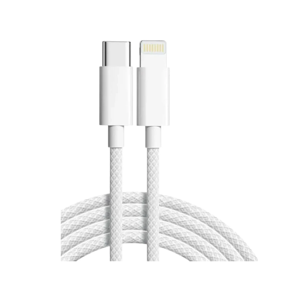 Super Fast Charging Type-C to Lightning Braided Cable, Fast Charging & Data Sync Cable, Compatible with iPhone 14/13/12/11/Pro/Max/X/XR/XS/8 / White