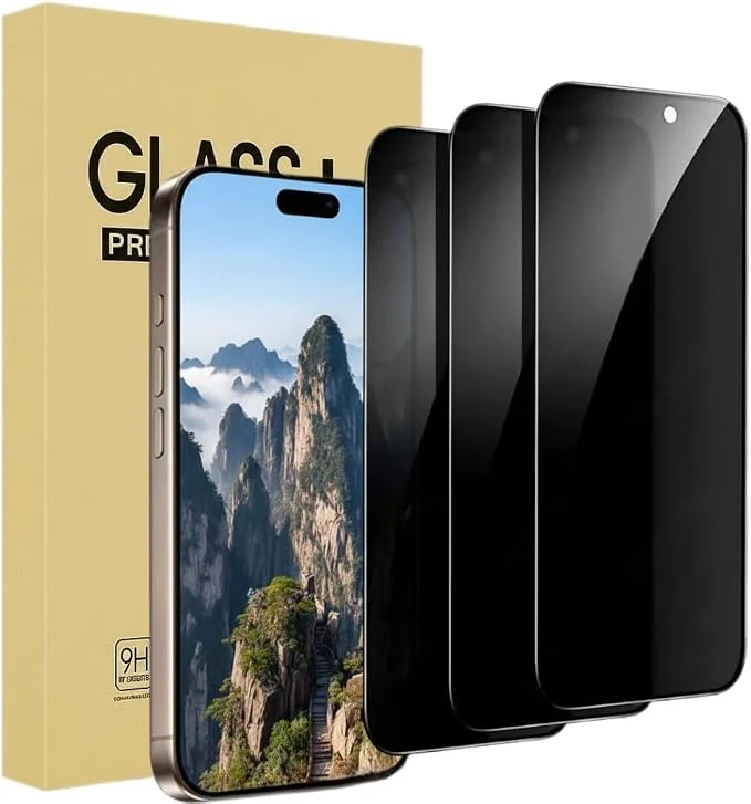 (3 Pack) (Privacy) Anti Spy Screen Protector Designed for iPhone 17 Pro (6.3 inch), Tempered Glass, Anti Scratch, Bubble Free
