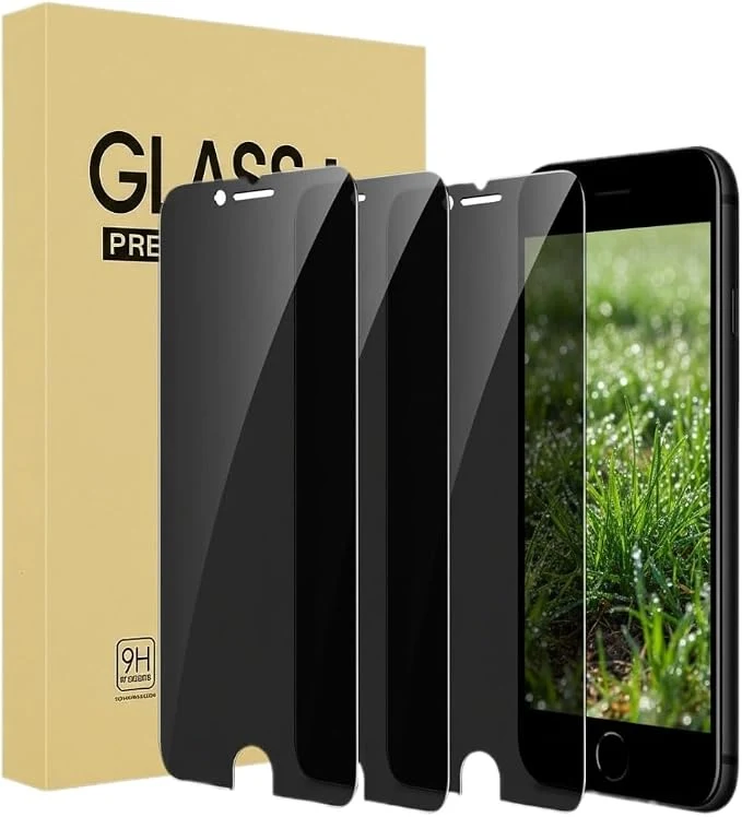 3 Pack For iPhone SE 2020 / SE 2022 8/7 / 6 / 6S Privacy Screen Protector, 9H Hardness Anti-Spy Tempered Glass, Scratch-Resistant ,bubble free, easy install
