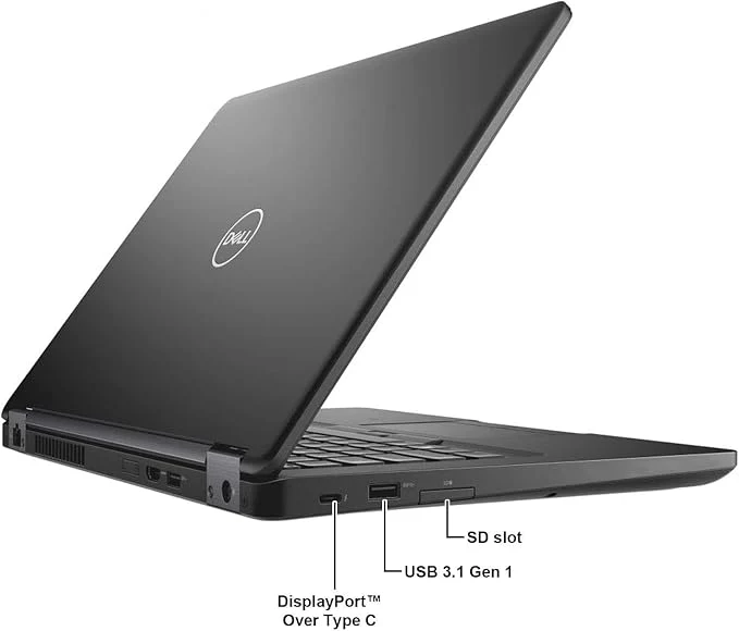 (Renewed) Dell Latitude 5490 / Intel 1.7 GHz Core i5-8350U Quad Core CPU / 16GB RAM / 512GB SSD / 14" FHD (1920 x 1080) Display/HDMI/USB-C/Webcam/Windows 10 Pro, Black