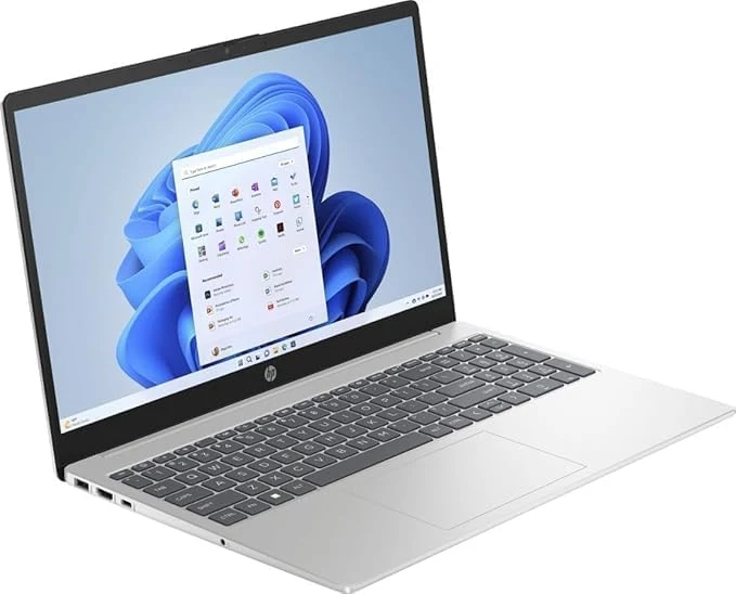 HP-15 Laptop AMD Ryzen 5-7520U 15.6inch FHD 512GB SSD 8GB RAM Shared AMD Radeon Graphics Win11 English Keyboard Touch Display Natural Silver International Version - [15-FC0146DX] — Image 2