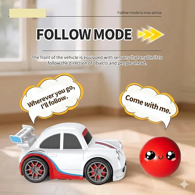 Magic Induction RC Intelligent Sensor Car for Kids, Smart Line Following & Hand Gesture Control Racing Toy with LED Lights, Music, Rechargeable Educational Vehicle for Boys and Girls (RC CAR)