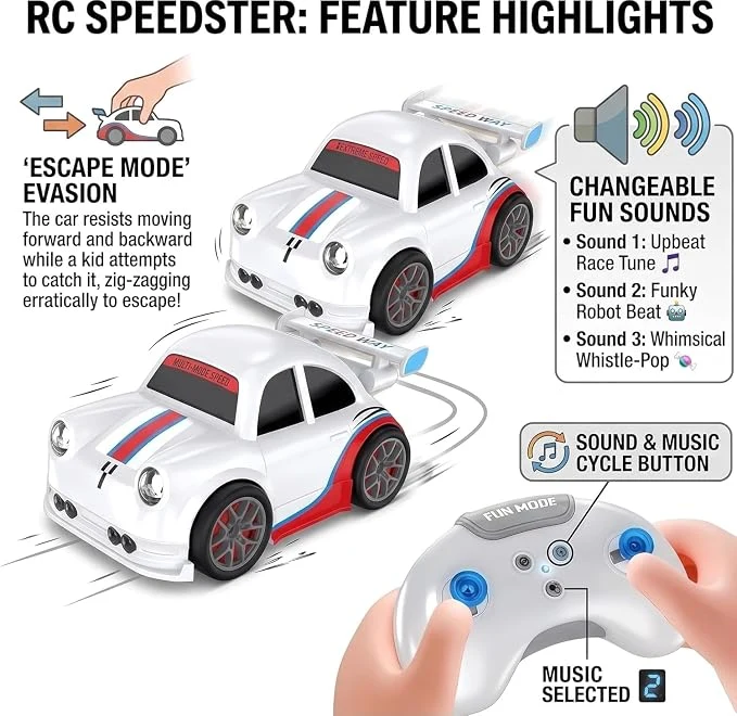 Magic Induction RC Intelligent Sensor Car for Kids, Smart Line Following & Hand Gesture Control Racing Toy with LED Lights, Music, Rechargeable Educational Vehicle for Boys and Girls (RC CAR) — Image 3