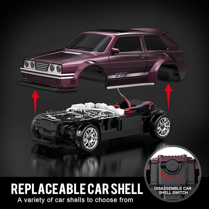 1/64 Mini RC Drift Car with Gyroscope, 4WD Full Proportional RC Car, 2.4GHZ Hobby Grade Remote Control Cars, RTR Model Vehicle, 20+KM/H High Speed for Hobbyists Kids Adults