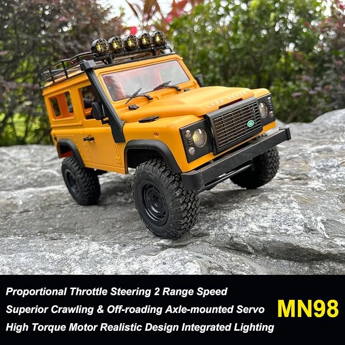 MN98 RC Crawler Remote Control Truck Off Road Land Rover RTR 1/12 Scale RC Rock Crawler 4x4 All Terrain 280 Motor Proportional Control Upgraded Chassis Hobby Toy Adult — Image 6