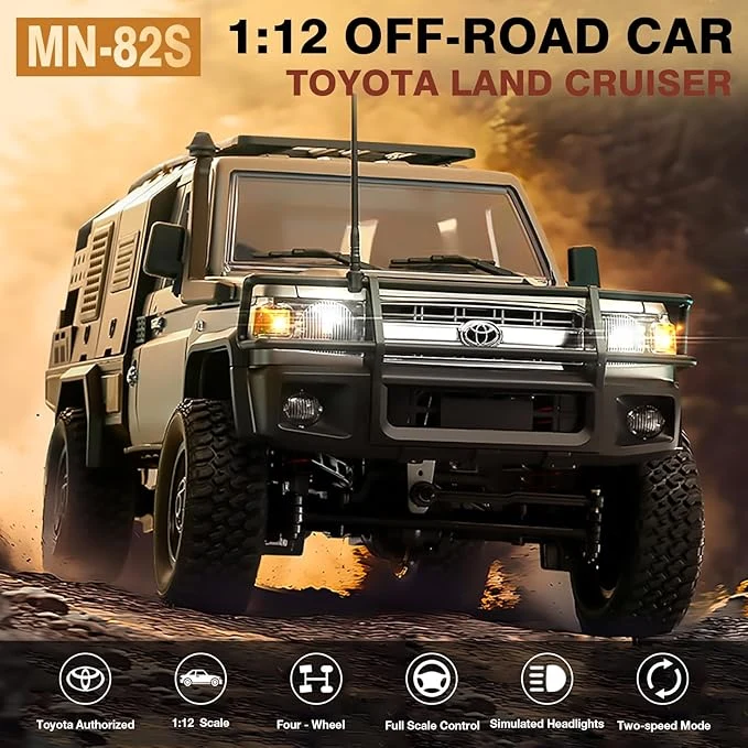 1/12 Scale RC Crawler, MN-82S LC79 RTR RC Truck 4x4 Off Road Vehicles 2.4GHz RC Rock Crawler Car with LED Lights, 7.4V 1200mAh Battery for Adults Hobby Toys — Image 3