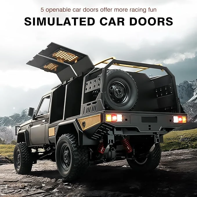 1/12 Scale RC Crawler, MN-82S LC79 RTR RC Truck 4x4 Off Road Vehicles 2.4GHz RC Rock Crawler Car with LED Lights, 7.4V 1200mAh Battery for Adults Hobby Toys — Image 6