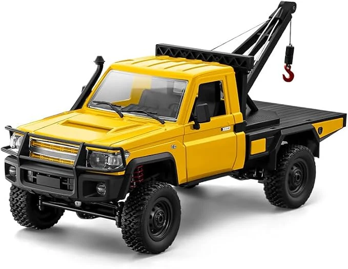 RC Crawler Car, 1/12 Scale 2.4G 4WD Remote Control Off Road Pickup Truck Vehicle Model with Functional Crane, Liftable Hook and 2-Speed Modes, Xmas Gifts for Adults & Youth