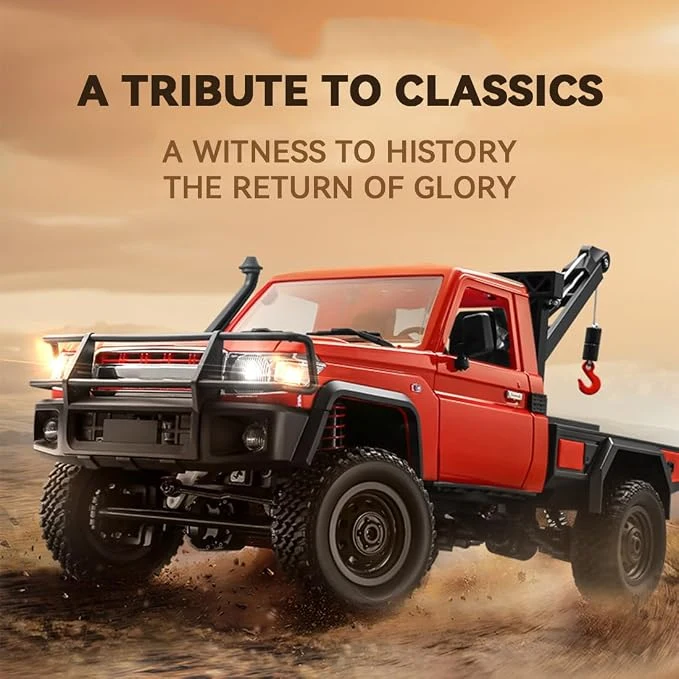 RC Crawler Car, 1/12 Scale 2.4G 4WD Remote Control Off Road Pickup Truck Vehicle Model with Functional Crane, Liftable Hook and 2-Speed Modes, Xmas Gifts for Adults & Youth — Image 5