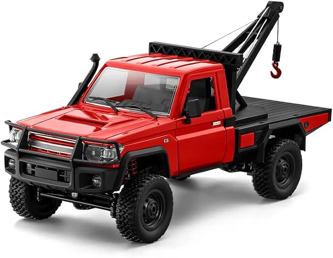 RC Crawler Car, 1/12 Scale 2.4G 4WD Remote Control Off Road Pickup Truck Vehicle Model with Functional Crane, Liftable Hook and 2-Speed Modes, Xmas Gifts for Adults & Youth