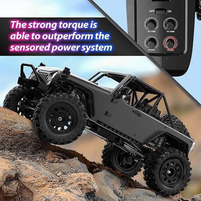 HYPER GO H12Y 1/12 Brushless 4X4 RC Rock Crawlers for Adults, Metal Case Waterproof 4WD Off-Road RC Rock Trucks with Portal Axles, All Terrain RC Cars with 2 Battery — Image 5