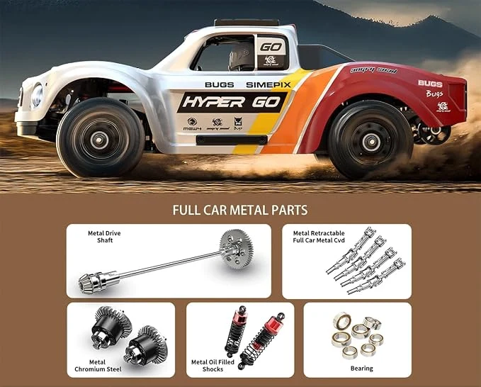 Mjx Hyper Go 14211 Remote Control Car Brushless Remote Control Car 2.4G RTR Fast Top 80 km/h 1/14 Waterproof RC Cars 4WD All Terrain Offroad RC Truggy Remote Control Trucks — Image 6