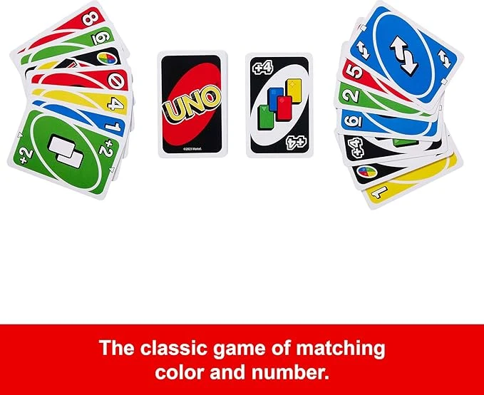 Mattel Games UNO: Classic Card Game, Multi, 8 x 3-3/4 x 81/100 in (42003) Mattel Uno Card Game - Classic Family Card Game for All Ages — Image 4