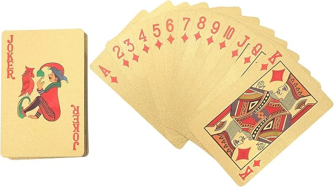 Waterproof Plastic Cards Set Gold Foil Table Games Party Camping