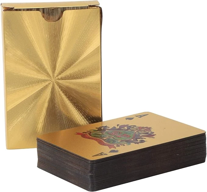 Waterproof Plastic Cards Set Gold Foil Table Games Party Camping — Image 4