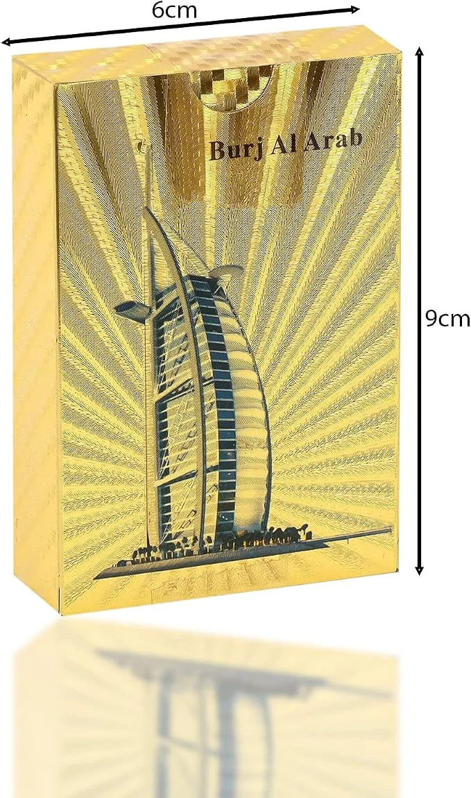 Gold Foil Plastic Card Pvc Waterproof Table Game Playing Cards Deck Gift Thickened Card Matte Touch Gold Foil Playing Cards Plated Dubai Scenery Poker Table Games Joker Deck Dubai Souvenir Gift — Image 3