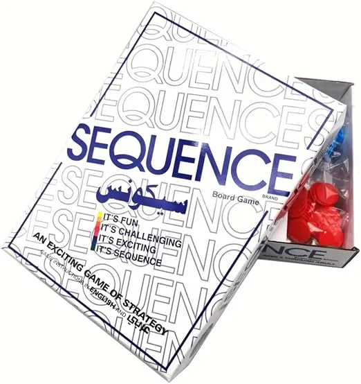 Ultimate Sequence Board Game – Classic Strategy Family Fun Game for Kids & Adults (Foldable Board with Chips & Cards)