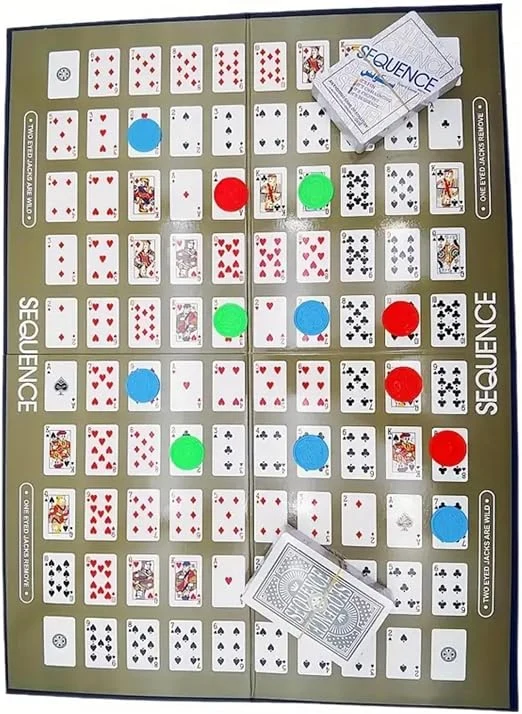Ultimate Sequence Board Game – Classic Strategy Family Fun Game for Kids & Adults (Foldable Board with Chips & Cards) — Image 3