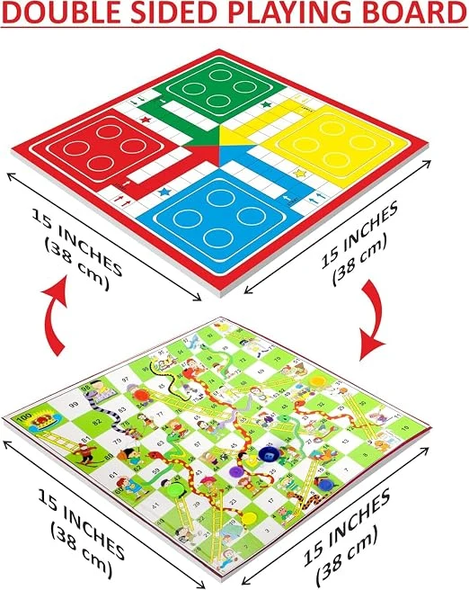 Ludo & Snakes and Ladders Board Game Set for Ages 3+, Family Fun for Kids & Adults — Image 5