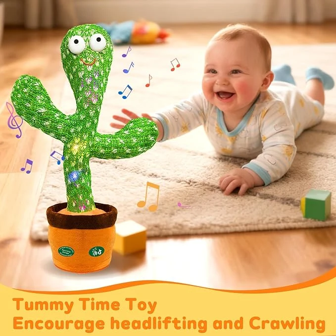 Hunfur Dancing Mimicking Talking Cactus Toy,Funny Gift for Toddler 1 2 3 Year Old Boy Girl,Singing Record Repeat What You Say Light Up Baby Infant Toys 6-12 12-18 Months — Image 2