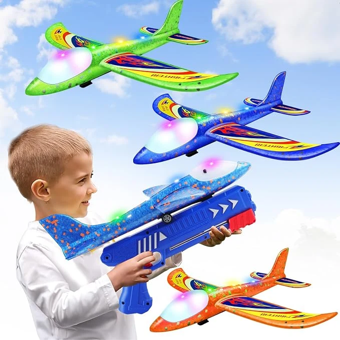 Airplane Launcher Toys, 2 Flight Mode Glider Plane,Kids Flying Toy,3 4 5 6 7 8 9 10 11 12 Year Old Boys Girls Gifts,Outdoor Sport Party Favor — Image 2