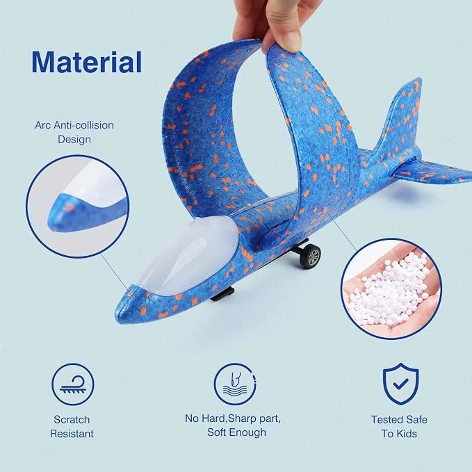 Airplane Launcher Toys, 2 Flight Mode Glider Plane,Kids Flying Toy,3 4 5 6 7 8 9 10 11 12 Year Old Boys Girls Gifts,Outdoor Sport Party Favor — Image 3