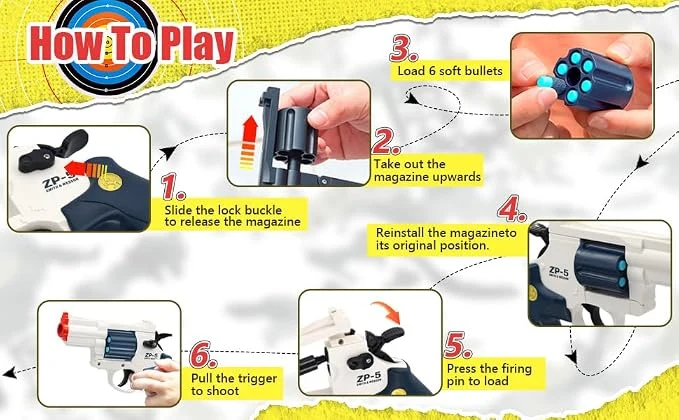 Foam Dart Blaster for Kids, EVA Safety Soft Bullet Toy Gun — Image 3