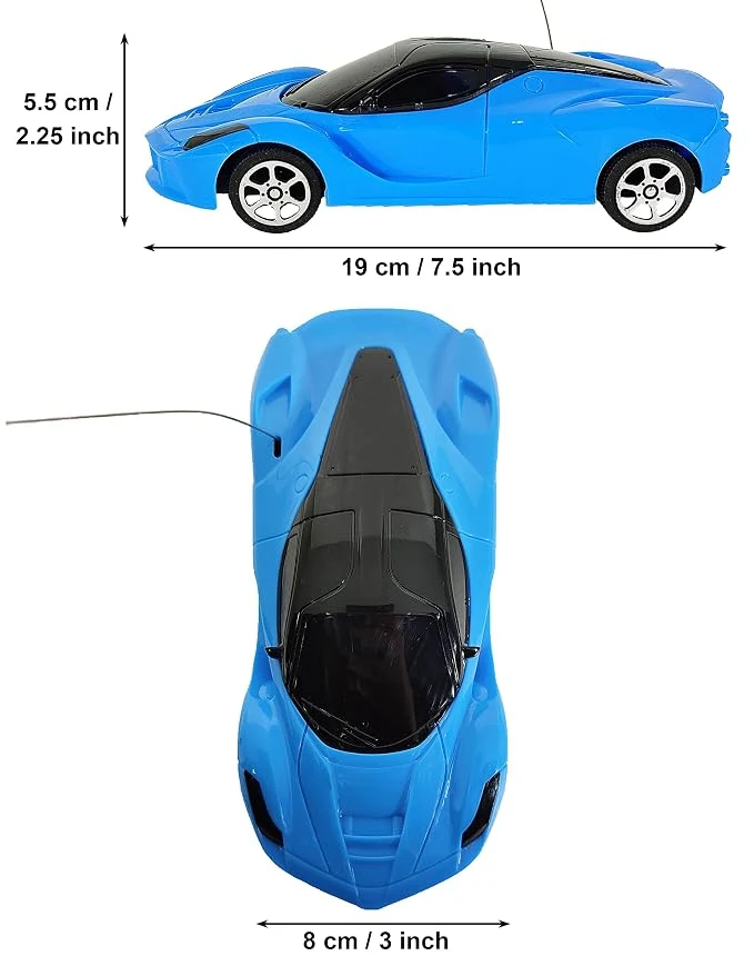 Humaira Plastic RC Modern 3D Light Remote Control Car, Multicolor Wireless 1:20 Scale Gift Toy for Kids Boys