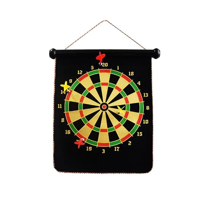 Sharp Shooter Magnetic Dart Board Game for Kids & Adults | Safe Double-Sided Dartboard 17 inches with 4 Magnetic Darts