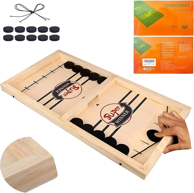 Fast Sling Puck Game , Slingshot Games Toy, Sling Foosball,Paced Winner Board Games Toys, Slingpuck Game for Kids & Adults